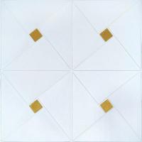 Самоклеющиеся 3D панель Sticker wall золотые квадраты SW-00001354