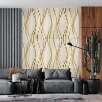 Self-adhesive 3D panel Sticker wall Golden waves 194 SW-00000766