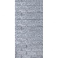 Self-adhesive 3D panel in a roll under a silver brick Sticker wall R017-3 SW-00001445