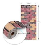 Самоклеющиеся обои Sticker wall красный Екатериновлавский кирпич 2800*500*2мм (D) SW-00001944
