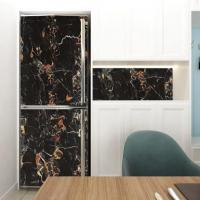 Self-adhesive film Sticker wall Black marble with yellow 2016-2 SW-00001282