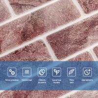Самоклеюча 3D панель Sticker wall 680х680х4мм клінкер рожева глина (D) SW-00002005
