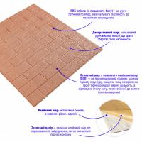 Самоклеюча 3D панель Sticker wall 700х770х5мм під цеглу кава з молоком SW-00001801