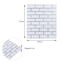 Самоклеющиеся 3D панель Sticker wall кирпич белый с серебряной полоской 100-3 SW-00000752