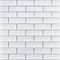Самоклеющиеся 3D панель Sticker wall кирпич белый с серебряной полоской 100-5 SW-00000753