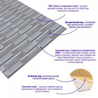 Самоклеющиеся 3D панель Sticker wall кладка серебро SW-00001760