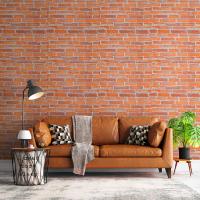 Самоклеющиеся 3D панель Sticker wall под кирпич 44-3 Рыжий SW-00000696