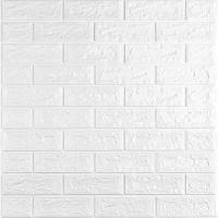 Самоклеющиеся 3D панель Sticker wall под кирпич Белый матовый 700x770x5мм SW-00000587