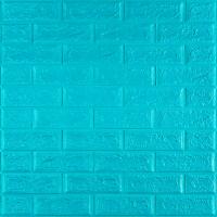Самоклеющиеся 3D панель Sticker wall под кирпич Бирюзовый 700x770x5мм SW-00000084