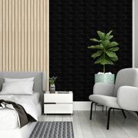 Самоклеющиеся 3D панель Sticker wall под кирпич Черный 700x770x5мм SW-00000151