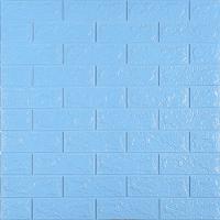 Самоклеющиеся 3D панель Sticker wall под кирпич Голубой 700x770x5мм SW-00000297