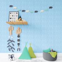 Самоклеющиеся 3D панель Sticker wall под кирпич Голубой 700x770x7мм SW-00000658