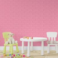 Самоклеющиеся 3D панель Sticker wall под кирпич Розовый 700x770x3мм SW-00000231