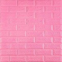 Самоклеющиеся 3D панель Sticker wall под кирпич Розовый 700x770x5мм SW-00000143