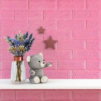 Самоклеющиеся 3D панель Sticker wall под кирпич Розовый 700x770x5мм SW-00000143