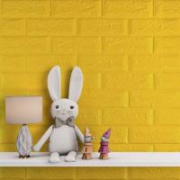 Самоклеющиеся 3D панель Sticker wall под кирпич Желтый 700x770x5мм SW-00000146