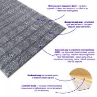 Self-adhesive 3D panel in a roll under a silver brick Sticker wall R017-3 SW-00001445