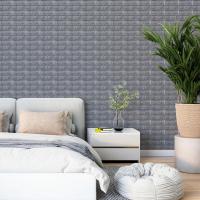 Self-adhesive 3D panel in a roll under a silver brick Sticker wall R017-3 SW-00001445