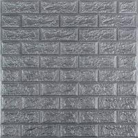 Self-adhesive 3D panel in a roll under a silver brick Sticker wall R017-3 SW-00001445