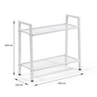 Shelf-rack Sticker wall two-tier metal white 60*26*60cm SW-00002102