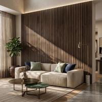 3D MDF Wall Panel Neman 117x2780x12 mm Antique Oak