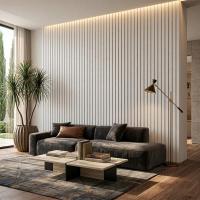 3D MDF Wall Panel Neman 117x2780x12 mm Ultramat White