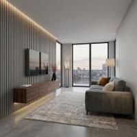 3D MDF Wall Panel Neman 117x2780x12 mm Ultramat Grey