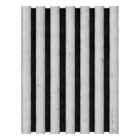 3D acoustic wall panel Neman Bamboo 300x17x2780 mm Rustic Blanc