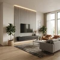 3D acoustic wall panel Neman Bamboo 300x17x2780 mm Rustic Blanc