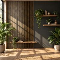 3D acoustic wall panel Neman Stripes 300x17x2780 mm Antique Oak