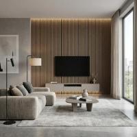 3D acoustic wall panel Neman Stripes 300x17x2780 mm Carpathian Spruce