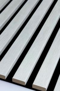 3D acoustic wall panel Neman Stripes 300x17x2780 mm Rustic Blanc