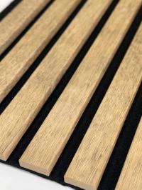 3D acoustic wall panel Neman Stripes 300x17x2780 mm Golden Rustic