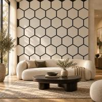 3D acoustic wall panel Neman Honeycomb 300x17x2780 mm Beige