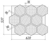 3D acoustic wall panel Neman Honeycomb 300x17x2780 mm Maple