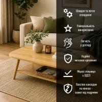 Столик кофейный овальный Sticker wall 120х60х41,5см WOOD BROWN SW-00003363