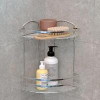 Corner two-level bath shelf stainless steel polished Tekno-Tel BK082SS 20*20*28 cm