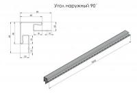 External corner brown 90° L=3m Soffit RainWay