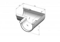 Internal gutter angle 90° graphite 90mm RainWay