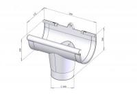 Red gutter funnel 130mm RainWay