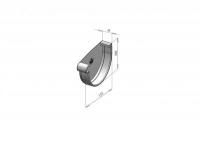 Gutter plug left gray 130mm RainWay