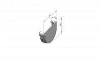 Gutter plug right gray 130mm RainWay