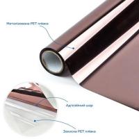 Зеркальная солнцезащитная пленка для окон Sticker wall Бронза 600х3000х0,08 мм SW-00002721