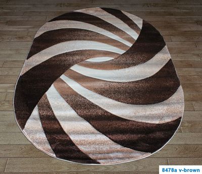 carpet Daisy Carving 8478a-v-brown-ov