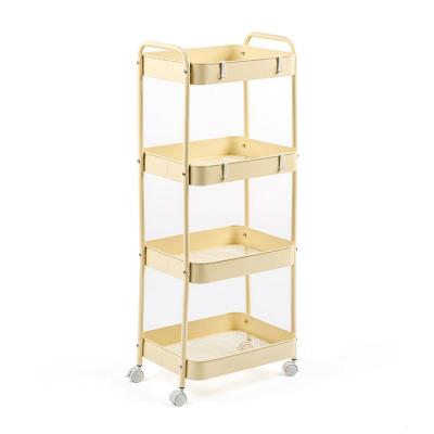 Mobile shelf Sticker wall four-tier universal made of metal cream 45*30*103cm SW-00002114