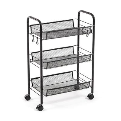 Mobile shelf Sticker wall three-tier universal made of metal black 45*27*65cm SW-00002106