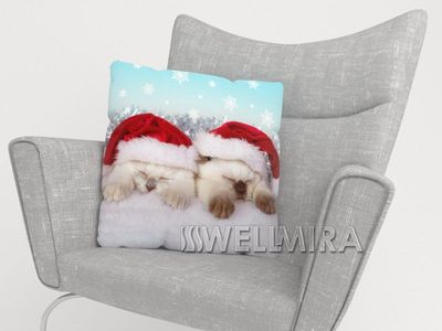 Photo pillow Christmas kittens