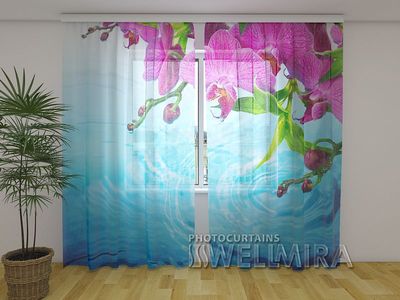 Photocurtain Tulle Amazing orchids