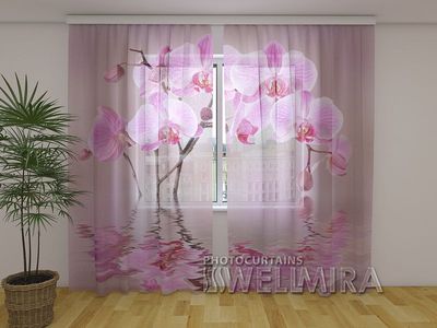 Photocurtain Tulle Lily Orchid