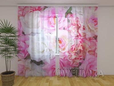 Photocurtain Tulle Delicate roses